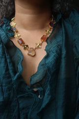 Natural Stone Bee Necklace Set