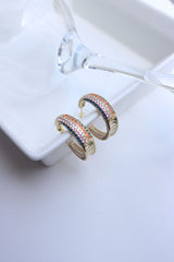 AD Multi Stone Hoop Earrings