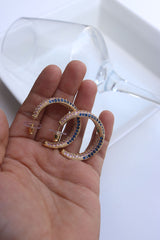 AD Multi Stone Hoop Earrings