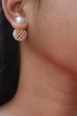 Pearl Ball Front Back Earrings