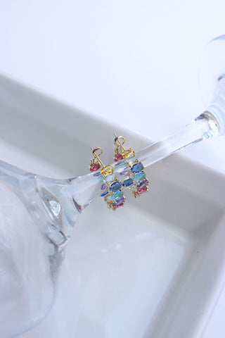 Multi Crystal Hoop Earrings