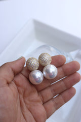 AD Statement Pearl Earrings