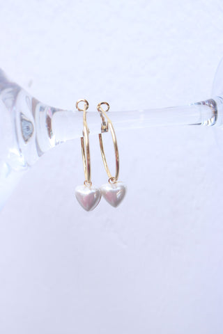 Pearl Heart Hoop Earrings