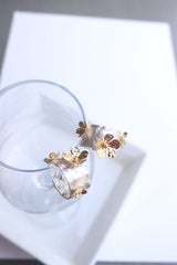 Hoop Gold Flower Earrings