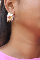 Hoop Gold Flower Earrings