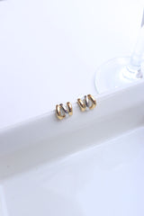 Gold Silver Line Earrings
