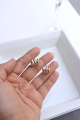 Gold Silver Line Earrings