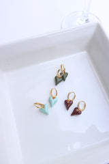 Enamel Heart Bag Earrings