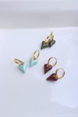 Enamel Heart Bag Earrings