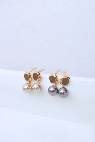 Enamel Little Pearl Drop Earrings
