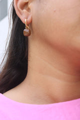 Brown Stone Dual Earrings