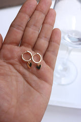 Dainty Heart Hoop Earrings