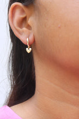 Dainty Heart Hoop Earrings
