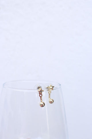 Dainty Star Ball Up-Down Earrings