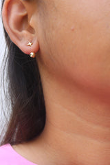 Dainty Star Ball Up-Down Earrings