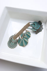 Turquoise Tribal Set of 3 Earrings