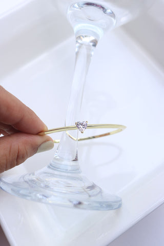 Heart Solitaire style Bracelet