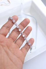 Solitaire Style Silver Bracelet