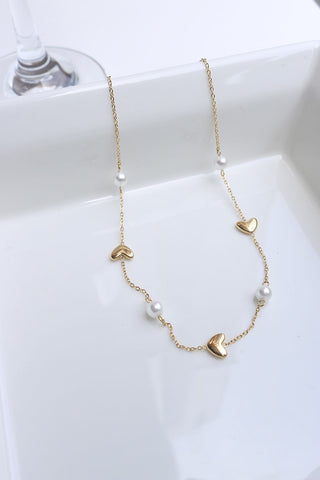 Heart Pearl Dainty Chain