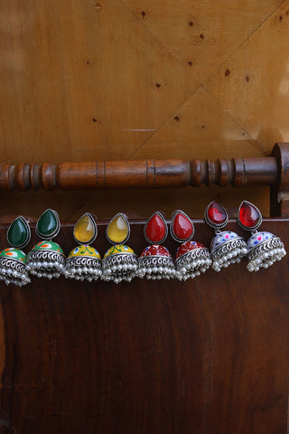 Handpainted Tilak Jhumkas