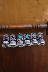 Handpainted Flower Jhumkas