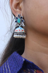 Handpainted Flower Jhumkas