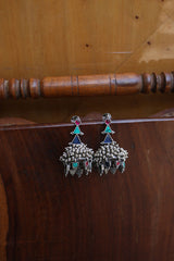 Cluster Tri turquoise Jhumkas