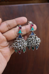 Cluster Tri turquoise Jhumkas