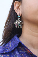 Cluster Tri turquoise Jhumkas