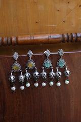 Rustic Lotus Hanging Earrings
