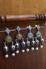 Rustic Lotus Hanging Earrings