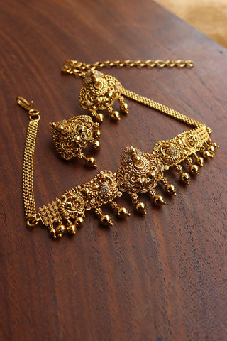 Traditional Solid Peacock Choker Set