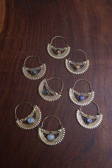 Marble Sunflower Bali Earrings