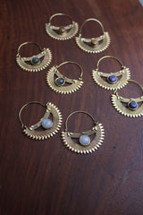 Marble Sunflower Bali Earrings