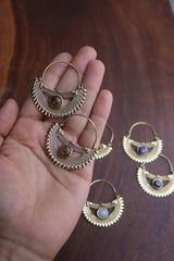 Marble Sunflower Bali Earrings