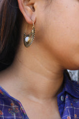 Marble Sunflower Bali Earrings