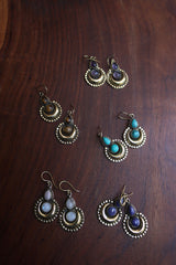 Moon Marble Hook Earrings