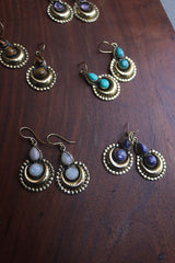 Moon Marble Hook Earrings