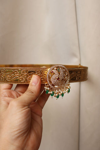 AD Peacock Embossed Belt