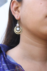 Moon Marble Hook Earrings