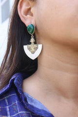 Shield Drop Earrings