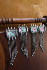 Enamel Rustic Chain earrings