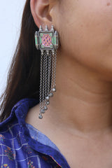 Enamel Rustic Chain earrings