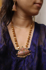 Dumroo Peacock Pendant Set