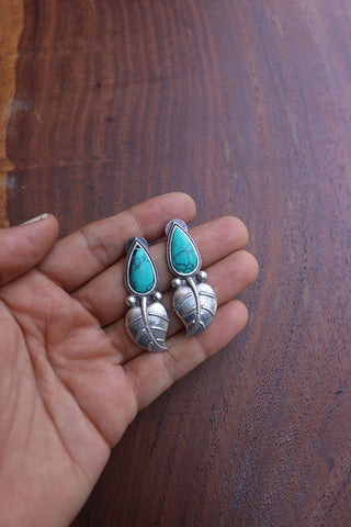 Turquoise Leaf Earrings