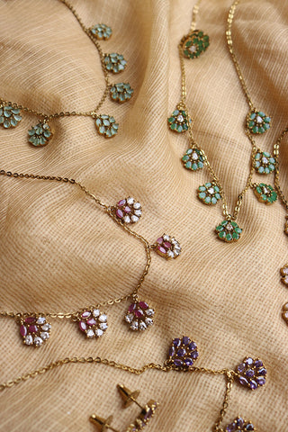 Victorian Leaves Drop Necklace Set