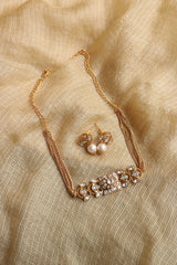 Delicate Polki Flower Choker Set