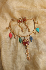 Multi Leaves Drop Hasli Set