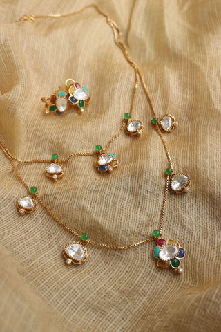 Two Layer Multi Lotus Necklace
