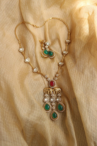 Haathi Polki Pendant Set